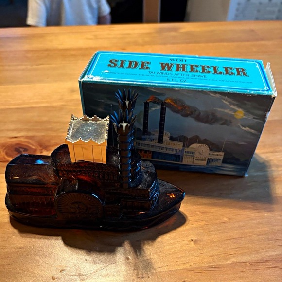 Avon Other - Avon Side Wheeler Tai Winds After Shave Boat Glass Bottle w/ Box